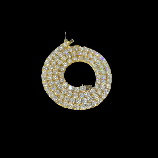 Iced out 18k Gold Tennis Necklace