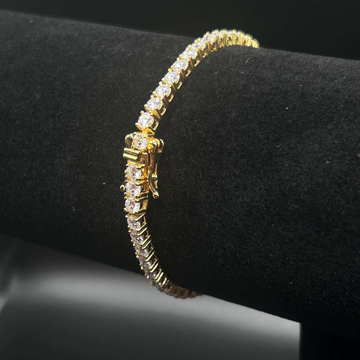 Iced out 18K Gold Tennis Bracelet