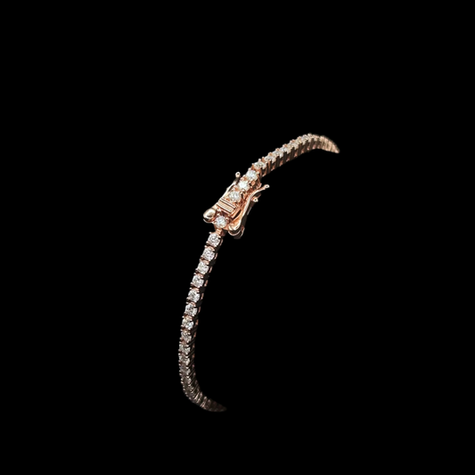 Iced out 18K Rose Gold Tennis Bracelet
