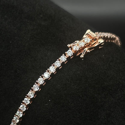 Iced out 18K Rose Gold Tennis Bracelet