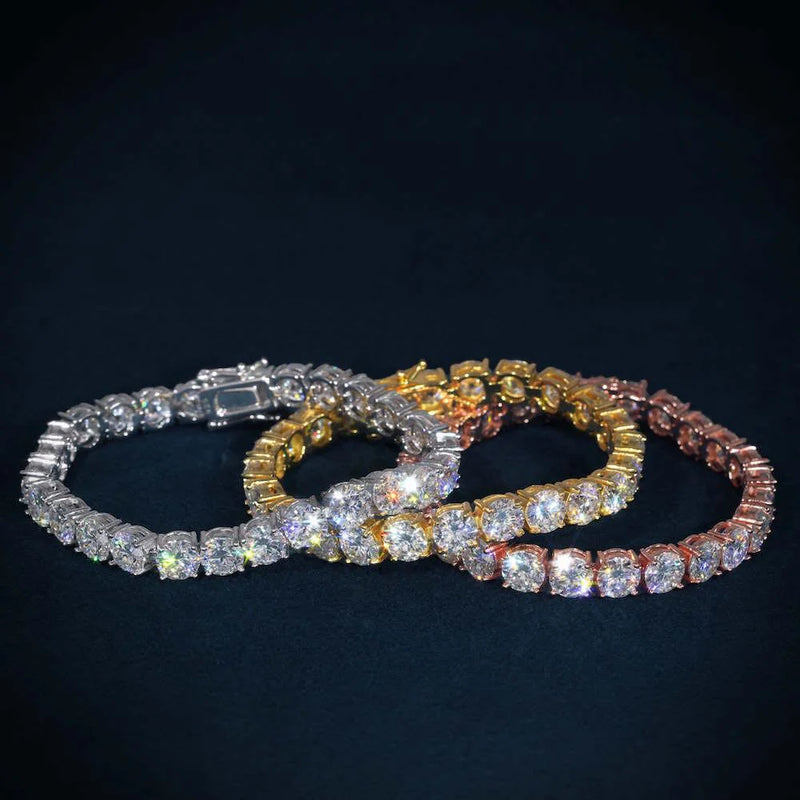 Moissanite 18K Rose Gold Tennis Bracelet